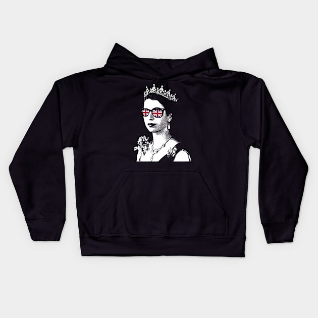 Queen Elizabeth 2 /// Popart Kids Hoodie by HectorVSAchille